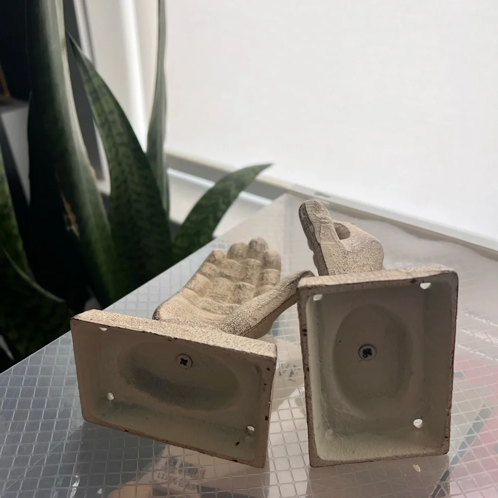 Decorative Distressed Cast Iron Hand Wall Hang / Bookends - Picture 6 of 6